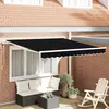 vidaXL Auvent Rétractable Noir 350 x 250 cm tissu