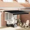 vidaXL Auvent Rétractable Noir 350 x 250 cm tissu