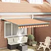 vidaXL Auvent rétractable manuel - Jaune et orange 350x250 cm