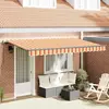 vidaXL Auvent Rétractable Jaune et orange et blanc