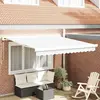 vidaXL Auvent Rétractable Blanc 300 x 250 cm Tissu et Métal