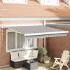 Vidaxl auvent rétractable gris clair 300 x 250 cm tissu et métal