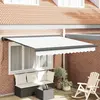 vidaXL Auvent Rétractable Blanc 350 x 250 cm Tissu et Métal