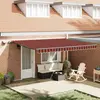 vidaXL Auvent Rétractable Manuel avec LED Orange et Marron 450x300 cm