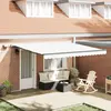 Vidaxl - Auvent Rétractable Blanc 400 × 350 Cm Tissu