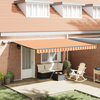 vidaXL Store rétractable manuel  avec LED Jaune et Orange 450x350 cm