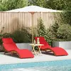 vidaXL Chaise Longue - Ensemble de 2 Marron