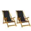 vidaXL Ensemble de chaises de plage - 2 pièces - Noir