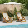 vidaXL Chaise longue 2 pcs Marron 61.5 x 123 x 82cm Bois massif Acacia
