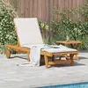 Vidaxl Chaise Longue Avec Table Bois Massif D'acacia