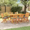 vidaXL Chaise pliante 8 pcs Gris 49 x 57.5 x 92cm Bois d'acacia massif