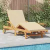 vidaXL Chaise longue 2 pcs Beige 40 x 40 x 40cm Bois massif Acacia
