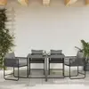 vidaXL Chaises De Jardin Vidaxl Avec Coussins 4 Pcs Noir Poly Rattan