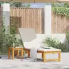 vidaXL Chaise longue  avec coussins crème en bois massif d'acacia