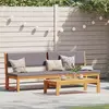 vidaXL Vidaxl Chaise Longue Grise Avec Bois Naturel