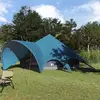 vidaXL Tente Teepee avec toit bleu et gris 600 x 600 x 347 cm