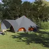 vidaXL Tente Teepee avec toit Gris et orange 600 x 600 x 347 cm
