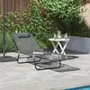 vidaXL Loungeur de soleil pliant  avec appui-tête Gris Textilène