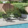 vidaXL Chaises longues pliantes 2 pcs avec appuie-tête noir Textilène
