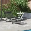 vidaXL Chaise Longue Pliante avec Têtière Textilène Noire