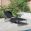 vidaXL Transat pliant  avec auvent en tissu Oxford 600D noir