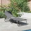 vidaXL Transat pliant  avec auvent en tissu Oxford 600D gris