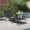 vidaXL Transat pliant  Portable Noir en tissu Oxford 600D