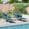 vidaXL Chaise longue 2-Person 2 pcs Vert 58 x 188 x 77cm Tissu