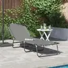 vidaXL Transat pliant  portable gris en tissu Oxford 600D