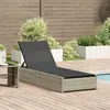 Vidaxl chaise longue pliable beige rotin