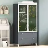 Vidaxl Armoire Tableau Noir Avec Porte Gris Et Blanc Bois D'Ingénierie