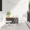 vidaXL Ensemble De Bistro Pliable 3 Pièces Vidaxl Blanc Acier