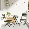 vidaXL Chaise de jardin pliante 2 pcs vert 55 x 56,5 x 91cm acier