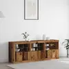 Buffet Bas - vidaXL - Chêne Massif - LED - 181.5x37x67 cm - Marron