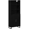 vidaXL Haut Armoire Chêne noir 69,5 x 34 x 180 cm Bois d'ingénierie