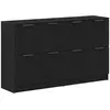 vidaXL Vidaxl Buffets 2 Pcs Chêne Noir 60x30x70 Cm Bois D'ingénierie