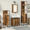 vidaXL Ensemble de mobilier de salle de bain avec étagère 4 pcs Marron