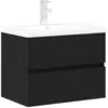 Cabinet De Lavabo Chêne Noir 60 X 39 X 62 Cm Bois D'Ingénierie Vidaxl