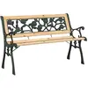 Vidaxl banc de jardin  avec dossier à motif de roses 116 cm en bois