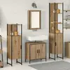 vidaXL Ensemble de mobilier de salle de bain avec étagère 4 pcs Marron