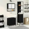 vidaXL Ensemble de mobilier de salle de bain avec étagère 3 pcs Noir