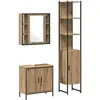 vidaXL Meubles de salle de bain 3 pcs Marron Bois d'ingénierie