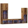 Meuble TV - vidaXL - Bois vieilli - Lumières LED - 40.5x30x102 cm
