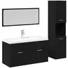 vidaXL Ensemble de mobilier de salle de bain 4 pcs Chêne noir
