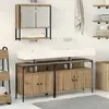 vidaXL Ensemble de mobilier de salle de bain avec étagère 3 pcs Marron