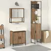 vidaXL Ensemble de mobilier de salle de bain avec étagère 3 pcs Marron