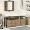 vidaXL Meuble de salle de bain  avec miroir Set de 3 Chêne artisan
