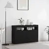 vidaXL Sideboard noir imitation chêne 116 x 30 x 75 cm Bois composite