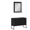 vidaXL Ensemble de mobilier de salle de bain Montage mural 2 pcs Noir