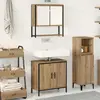 vidaXL Ensemble de mobilier de salle de bain avec étagère 2 pcs Marron